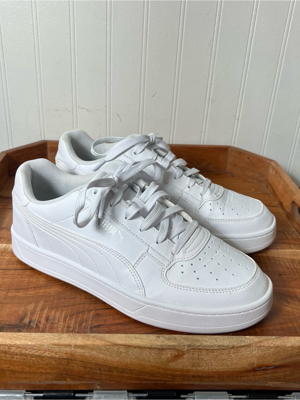Puma Mens 9 Puma Caven White Shoes